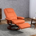 HOMCOM Adult Faux Leather Manual Recliner with Swivel Wood Base in