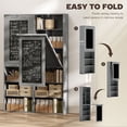 thumbnail image 1 of HOMCOM Fold-out Convertible Writing Table Wall Mount Desk Cabinet with Blackboard and Side Shelf Multi-Function for Home Office, Charcoal Gray, 1 of 11