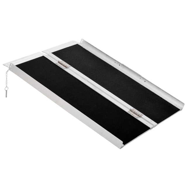 HOMCOM Folding Aluminum Wheelchair Ramp with Non-Slip Surface 600lbs ...