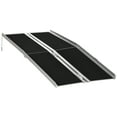 thumbnail image 1 of HOMCOM Lightweight Aluminum Portable Skidproof PVC Carpeted Folding Wheelchair Ramp, 6', 1 of 9