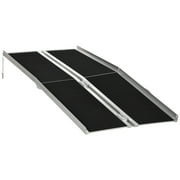 homcom 6 lightweight aluminum portable skidproof folding wheelchair ramp