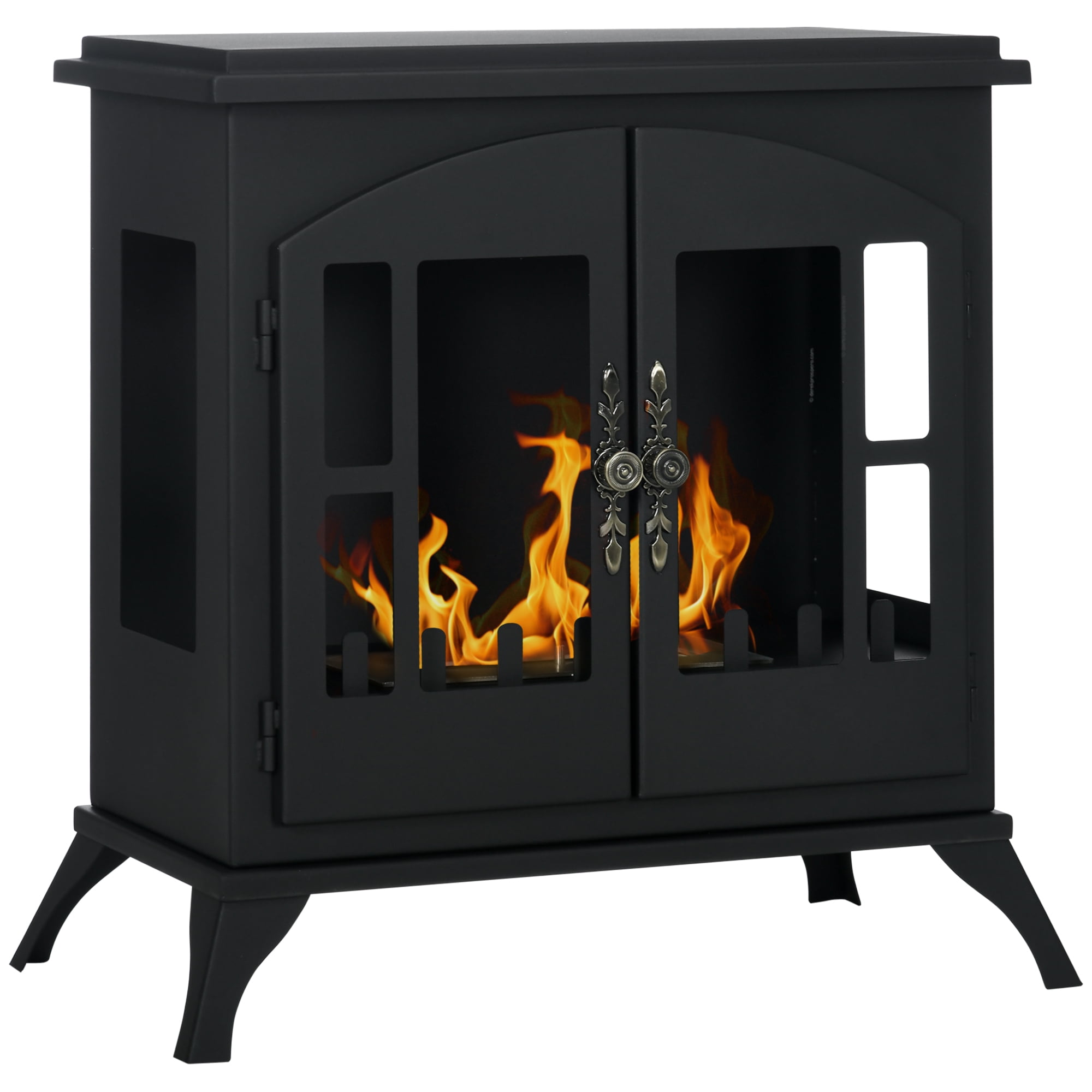 Freestanding Ethanol Fireplace Stove, Black