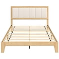 thumbnail image 1 of HOMCOM Full Size Bed Frame with Headboard Full Platform Bed Frame Oak, 1 of 9