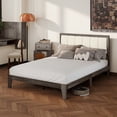 thumbnail image 1 of HOMCOM Full Size Bed Frame with Upholstered Headboard, Full Platform Bed Frame with Wooden Slats, No Box Spring Needed, Easy Assembly, Charcoal Gray, 1 of 9
