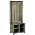thumbnail image 1 of HOMCOM Hall Tree W/ Shoe Storage Bench Entryway Coat Rack Bench, Grey, 1 of 8
