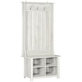 thumbnail image 1 of HOMCOM Hall Tree W/ Shoe Storage Bench Entryway Coat Rack Bench, White, 1 of 8