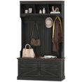 thumbnail image 1 of HOMCOM Hall Tree with Shoe Storage, Coat Rack with Shoe Bench, Black, 1 of 8