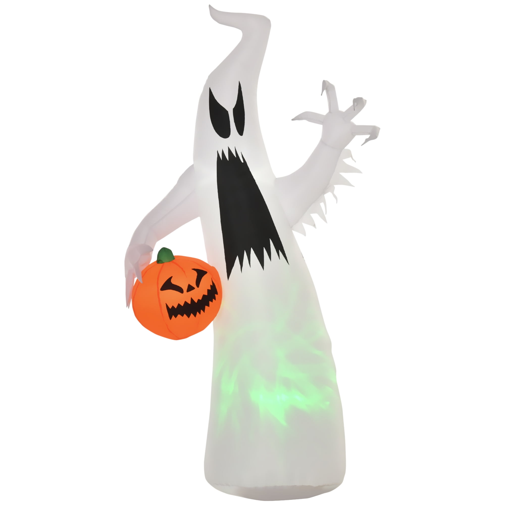 HOMCOM Halloween Inflatable Ghost with LED Lights for Garden Indoor ...
