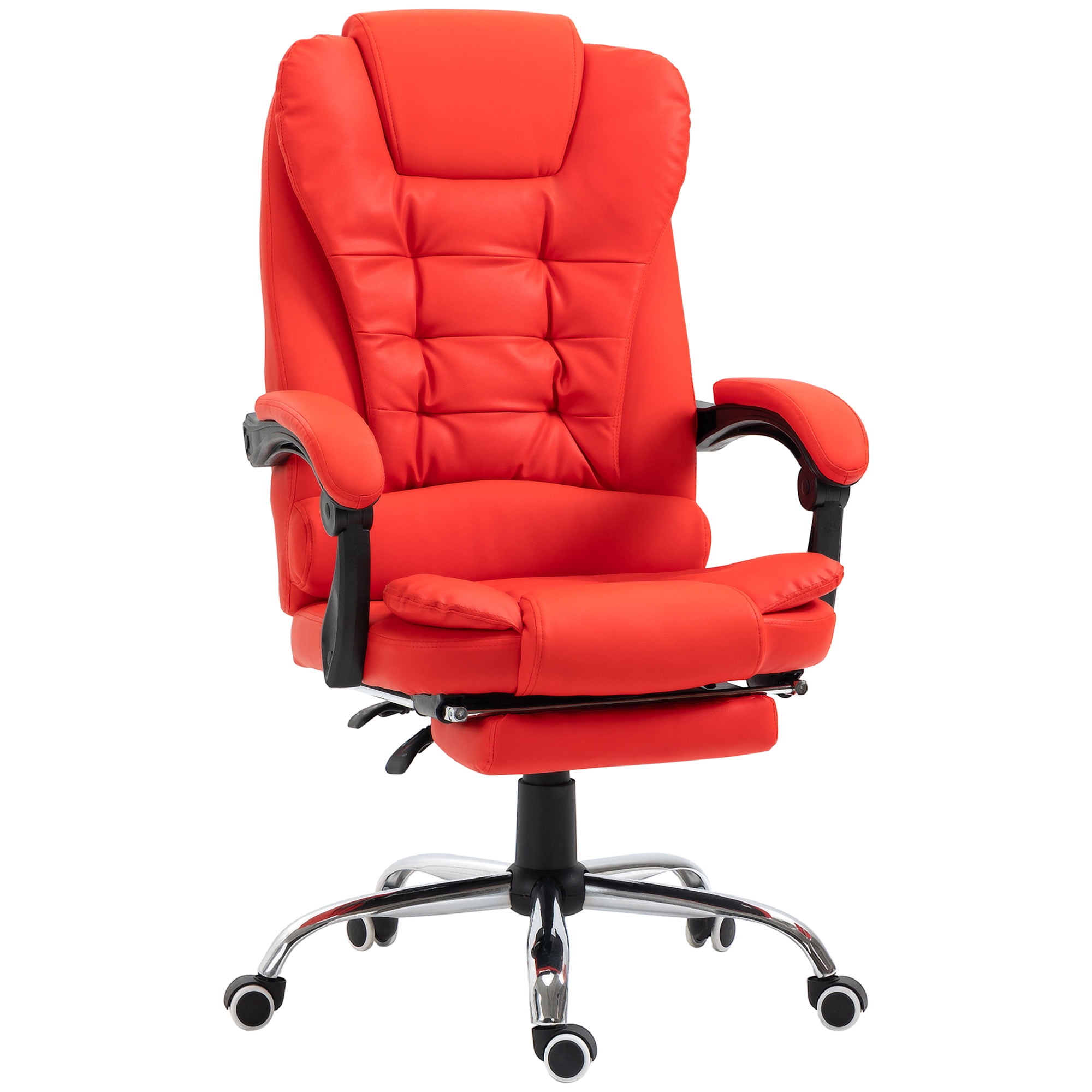 HighBack Executive Office Chair with Footrest, PU Leather Computer Chair with Reclining