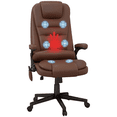 thumbnail image 1 of Homiyad Massage Office Chair, Heated Reclining Computer Chair with 6 Vibration Points, Armrest and Remote, Brown, 1 of 8