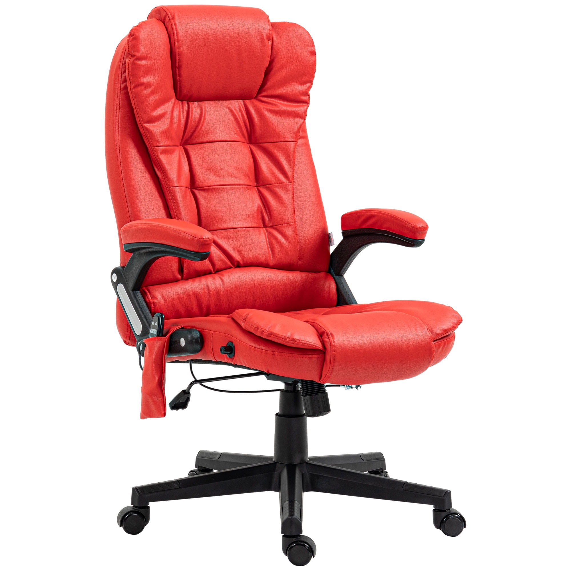 HOMCOM High Back Vibration Massage Office Chair with 6 Vibration Points, Heated Reclining PU Leather