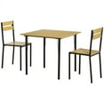 thumbnail image 1 of HOMCOM Industrial 3-Piece Dining Table Set, Square Kitchen Table with 2 Chairs for Dorms, Apartments, Studios, Bamboo Wood Grain, 1 of 9