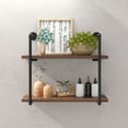 thumbnail image 1 of HOMCOM Industrial Multi-Tier Shelf Wall-Mounted Floating Shelf Utility Bookcase, 1 of 8