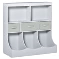 thumbnail image 1 of Homiyad Kids Bookcase, Toy Storage Organizer Cabinet, Children Display Bookshelf with Drawers for Toys, Clothes, Books, Gray, 1 of 8