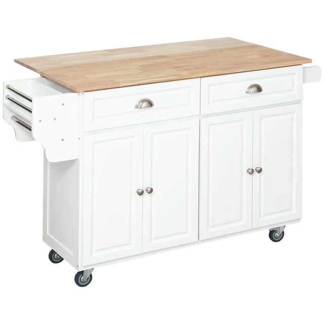 Kitchen Cart Island with Drop Leaf