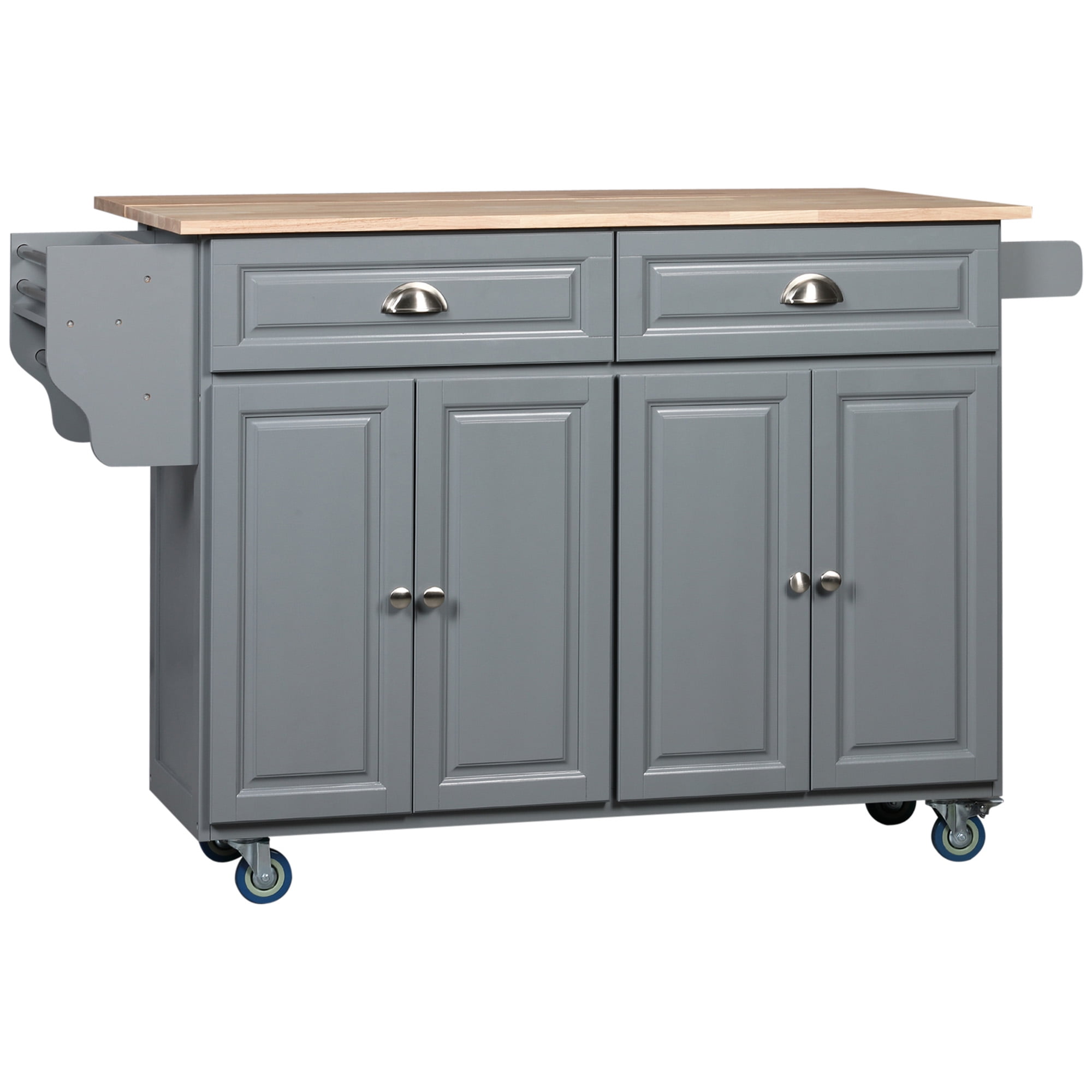 Kitchen Cart Island with Drop Leaf