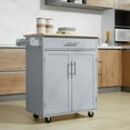 thumbnail image 1 of HOMCOM Kitchen Island Cart Rolling Trolley Cart with Drawer, Storage Cabinet & Towel Rack, Gray, 1 of 10