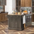 thumbnail image 1 of HOMCOM Kitchen Island on Wheels Kitchen Storage Cabinet Utility Cart Brown, 1 of 9