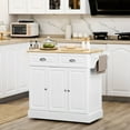 thumbnail image 1 of HOMCOM Kitchen Island on Wheels Kitchen Storage Cabinet Utility Cart White, 1 of 9