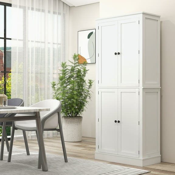 HOMCOM Kitchen Pantry Cabinet w/ 5-tier Shelving, 8 Spice Racks, Drawer