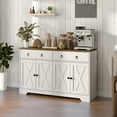 thumbnail image 1 of HOMCOM Sideboard Buffet Cabinet, Farmhouse Coffee Bar Cabinet with 2 Drawers and Barn Doors, Buffet Table with Adjustable Shelves, White, 1 of 9