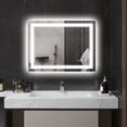 thumbnail image 1 of HOMCOM LED Bathroom Mirror, 32" x 24" Backlit/Front Lit LED Mirror, Anti-Fog, Memory, Infinite Color Temperature, Dimmable, Horizontal/Vertical, 1 of 10