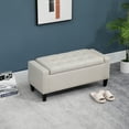 thumbnail image 1 of HOMCOM Linen Storage Ottoman Bench Lift Top Tufted Rectangle Ottoman for Living Room, Entryway, or Bedroom, Beige, 1 of 9