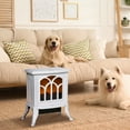 thumbnail image 1 of HOMCOM Freestanding Electric Fireplace, Space Heater with Realistic Flame Effect and Overheat Protection, 750W/1500W, White, 1 of 10