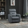 thumbnail image 1 of HOMCOM Manual Recliner Swivel Rocker Chair Theater Chair Single Sofa with Linen Fabric for Living Room Bedroom, Grey, 1 of 9