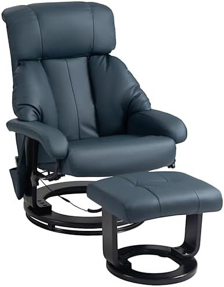 HOMCOM Massage Recliner Chair with Ottoman, 360° Swivel Recliner and ...