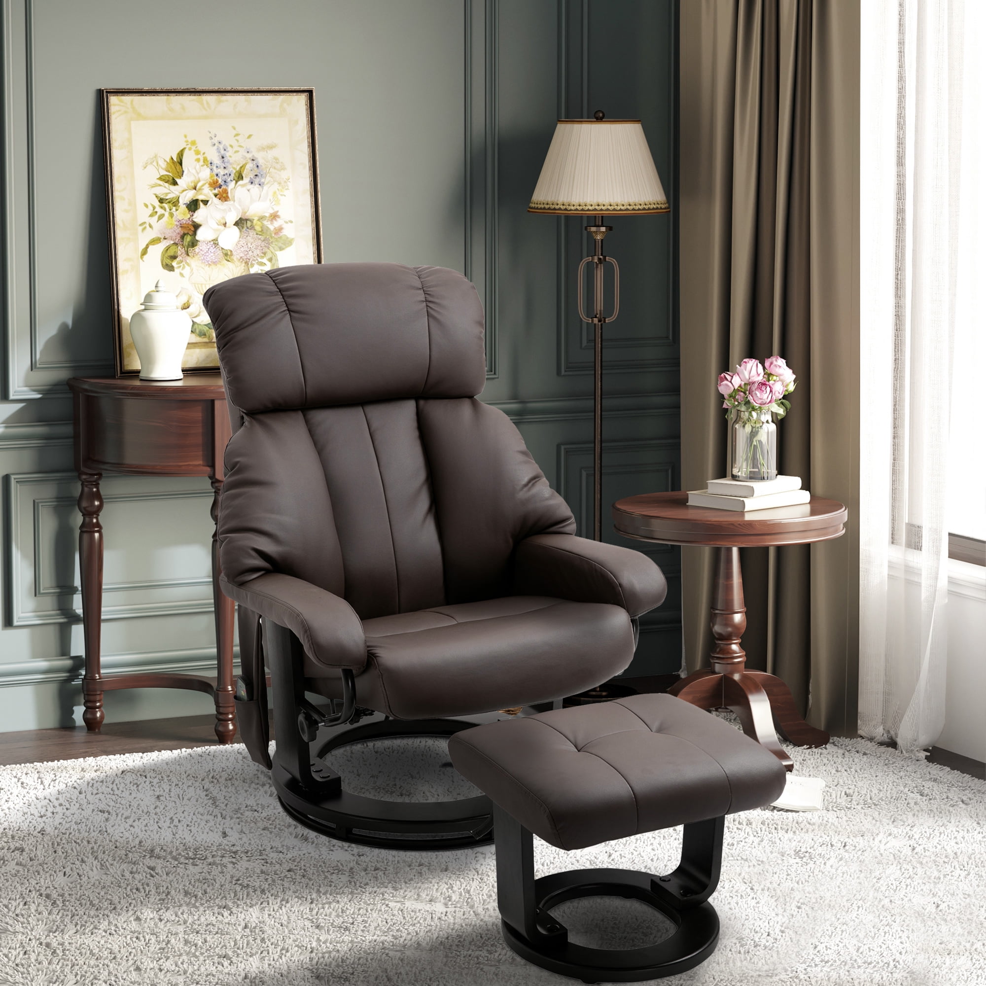 Homcom leather heated massage recliner chair with remote discount
