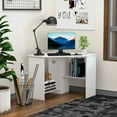 thumbnail image 1 of HOMCOM Modern Corner Computer Desk Home Office, Study Workstation Setup, White, 1 of 9