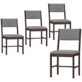thumbnail image 1 of HOMCOM Modern Dining Chairs Set of 4, Linen Fabric Upholstered Kitchen Chairs with Rubberwood Legs for Dining Room, Living Room, Gray, 1 of 9