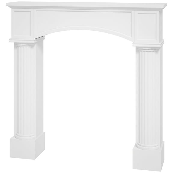 HOMCOM Modern Fireplace Mantel, Fireplace Surround for Fireplaces, White