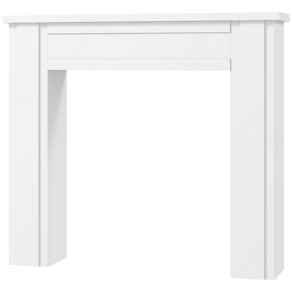 HOMCOM Modern Fireplace Mantel, Fireplace Surround with Leg, White