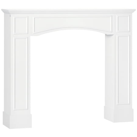 HOMCOM Modern Fireplace Mantel, Surround Mantels for Fireplace with Decorative Pattern Interior Width 29" White