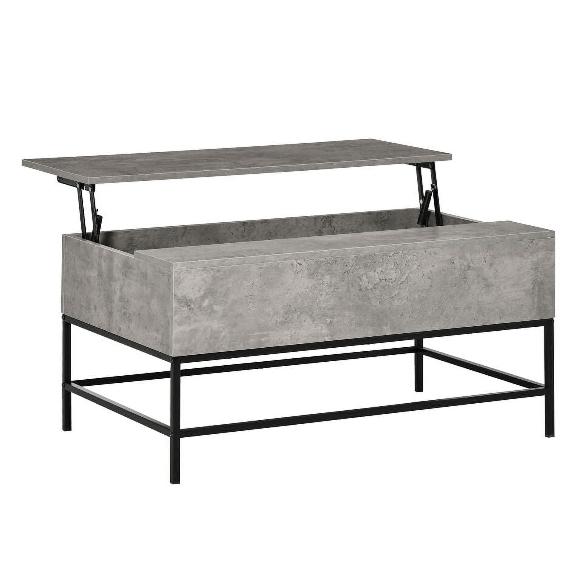 HOMCOM Rectangular Extending Lift Top Coffee Table with Hidden Storage ...