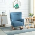 thumbnail image 1 of HOMCOM Modern Rocking Chair Sofa Armchair Modern Accent Chair with Thick Padding, Winged Back for Living Room, or Bedroom, Blue, 1 of 9