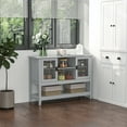 thumbnail image 1 of HOMCOM Modern Sideboard Buffet Cabinet, Console Table with Framed Glass Doors, Multiple Storage Options, and Anti-Topple for Kitchen, Living Room, Grey, 1 of 9