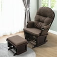 thumbnail image 1 of HOMCOM Glider Rocking Chair with Ottoman, Thick Padded Cushion Seating, Armrests and Wood Base, Dark Coffee, 1 of 9