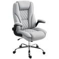 thumbnail image 1 of HOMCOM Office Chair, Computer Desk Chair with Flip-up Armrest, Gray, 1 of 8