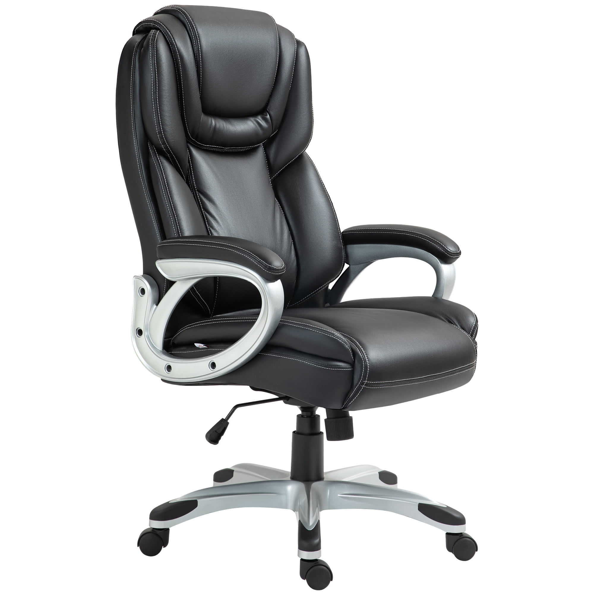Executive Office Chair with Swivel Wheels, PU Leather Office