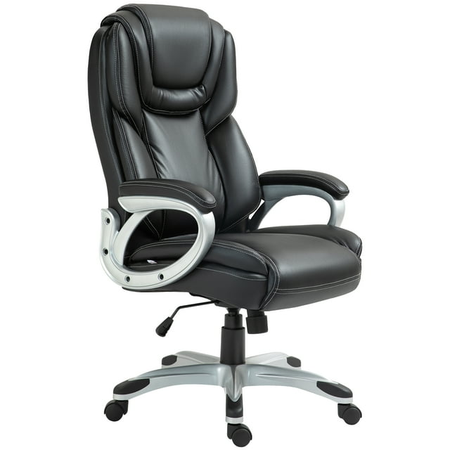 Executive Office Chair with Swivel Wheels, PU Leather Office