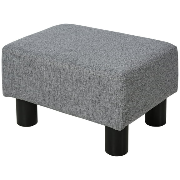 HOMCOM Ottoman Foot Rest, Small Foot Stool with Linen Fabric Upholstery