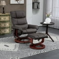 thumbnail image 1 of HOMCOM PU Leather Massage Recliner with Ottoman and Remote, Brown, 1 of 10