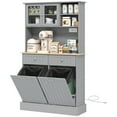 thumbnail image 1 of HOMCOM Pantry Storage Cabinet w/ Charging Station, Gray, 1 of 9