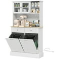 thumbnail image 1 of HOMCOM Pantry Storage Cabinet w/ Charging Station, White, 1 of 8