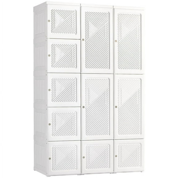 HOMCOM Portable Wardrobe Cube 8 Compartments, White, 47.96 lbs