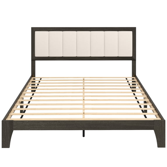 HOMCOM Queen Bed Frame with Headboard, Platform Bed Frame Charcoal Gray