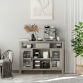 thumbnail image 1 of HOMCOM Retro Style Storage Sideboard with 3 Open Shelf Spaces and Framed Doors, 1 of 9